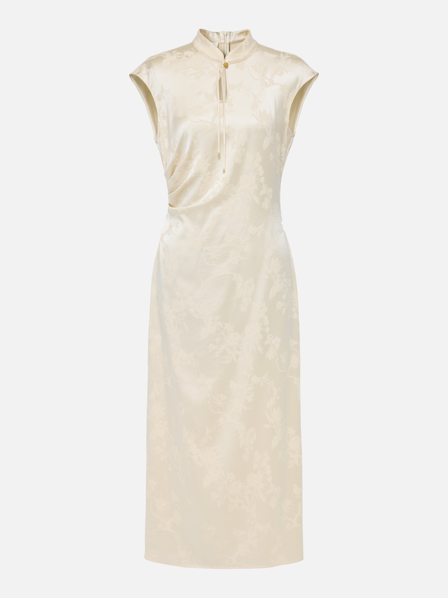 Traditional Style Silk Dress | Beige