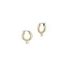 The Pearl Tube Hoop Earring | 18K Yellow Gold-Plated