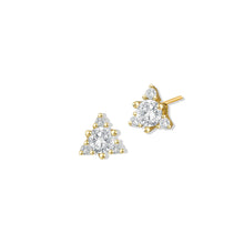 Cz Triangle Stud Earrings | Gold