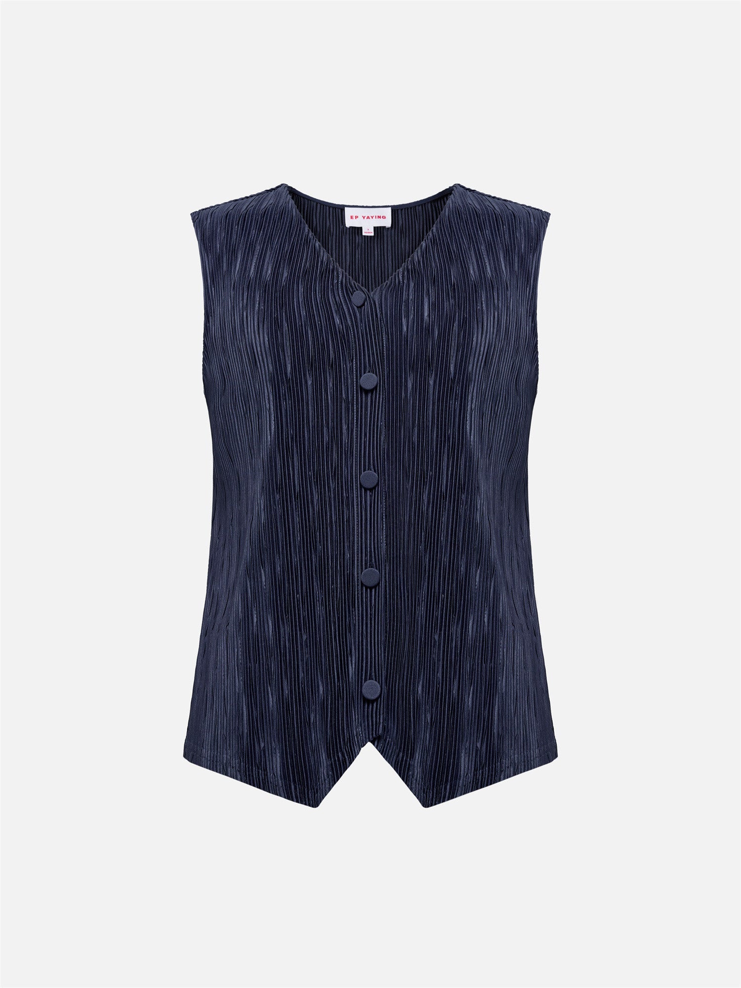 Pleated Textured Vest | Navy