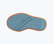 Bottom view of a Native Shoes Kids Howard Sugarlite Kids | Papaya Orange/ City Orange/ Sky Speckle Rubber Footwear
