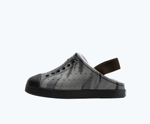 Side view of a Native Shoes Kids Jefferson French Terry Kids | Gravity Grey Marble/ Jiffy Black Footwear