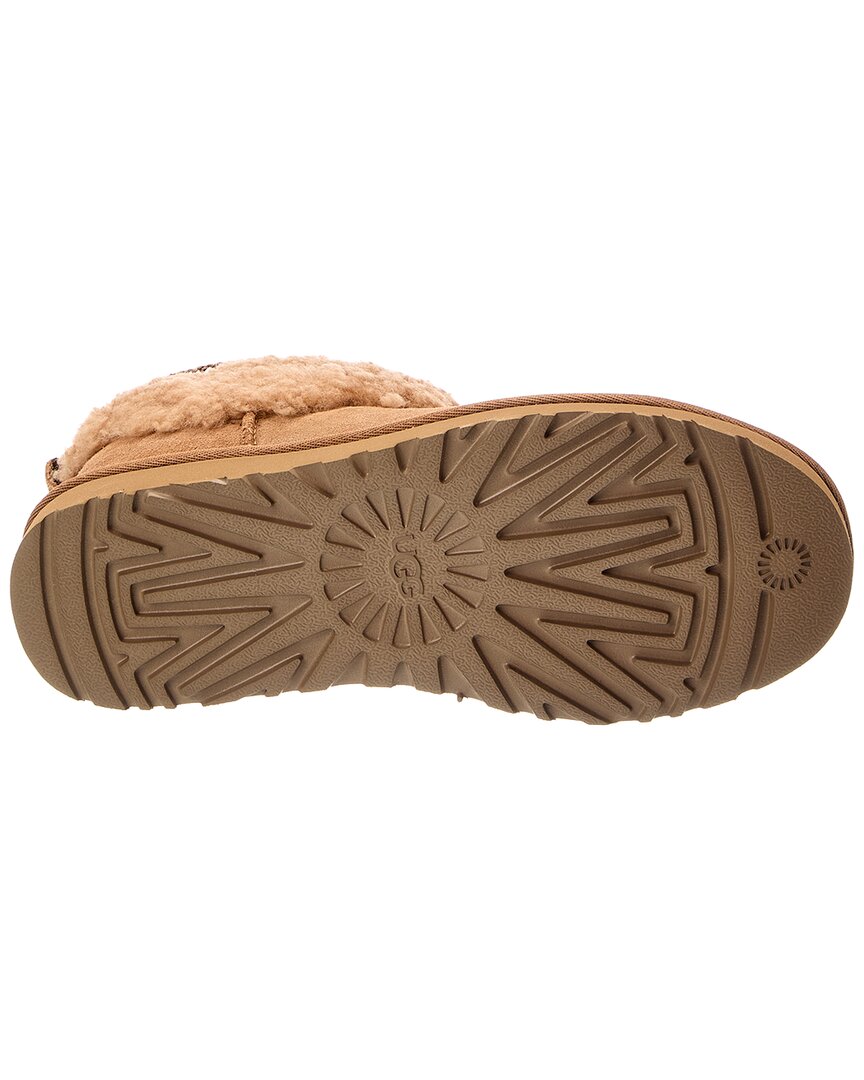 UGG | Womens | W Classic Ultra Mini Maxi Curly Suede & Sherpa Bootie | chestnut