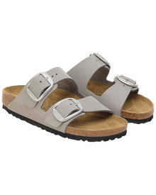 Birkenstock | Womens | Arizona Big Buckle Leather Sandal | Stone Coin/Silver