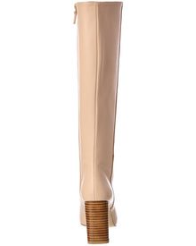 Stuart Weitzman | Womens | Babette Platform Zip Leather Boot | Beige