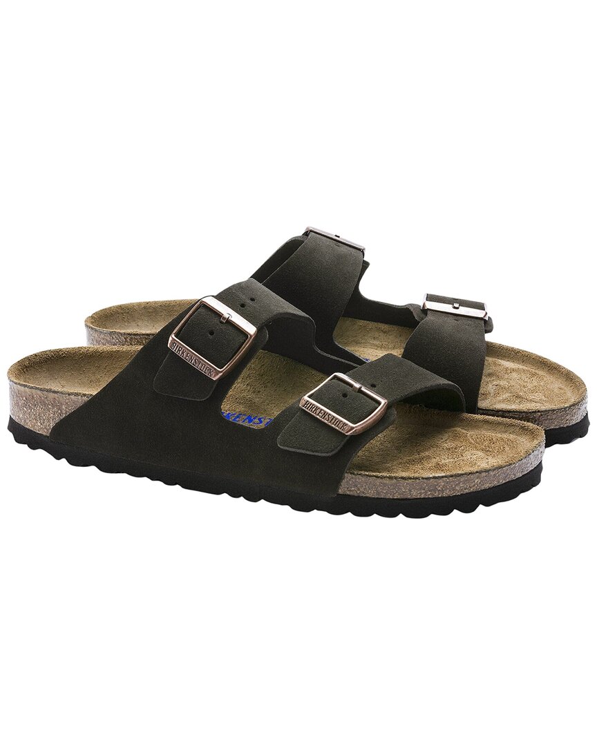 Birkenstock | Womens | Arizona Soft Footbed Narrow Width Suede Sandal | Brown