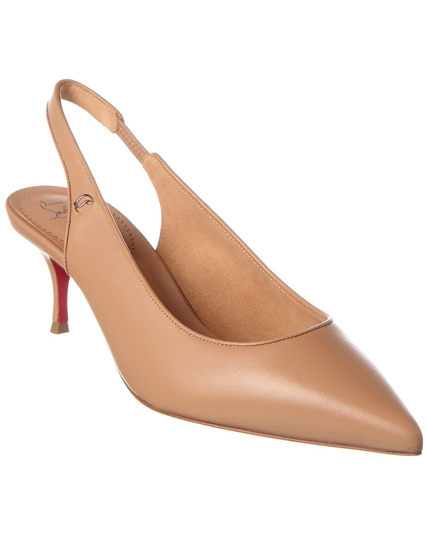Christian Louboutin | Womens | Sporty Kate 55 Leather Slingback Pump | Beige