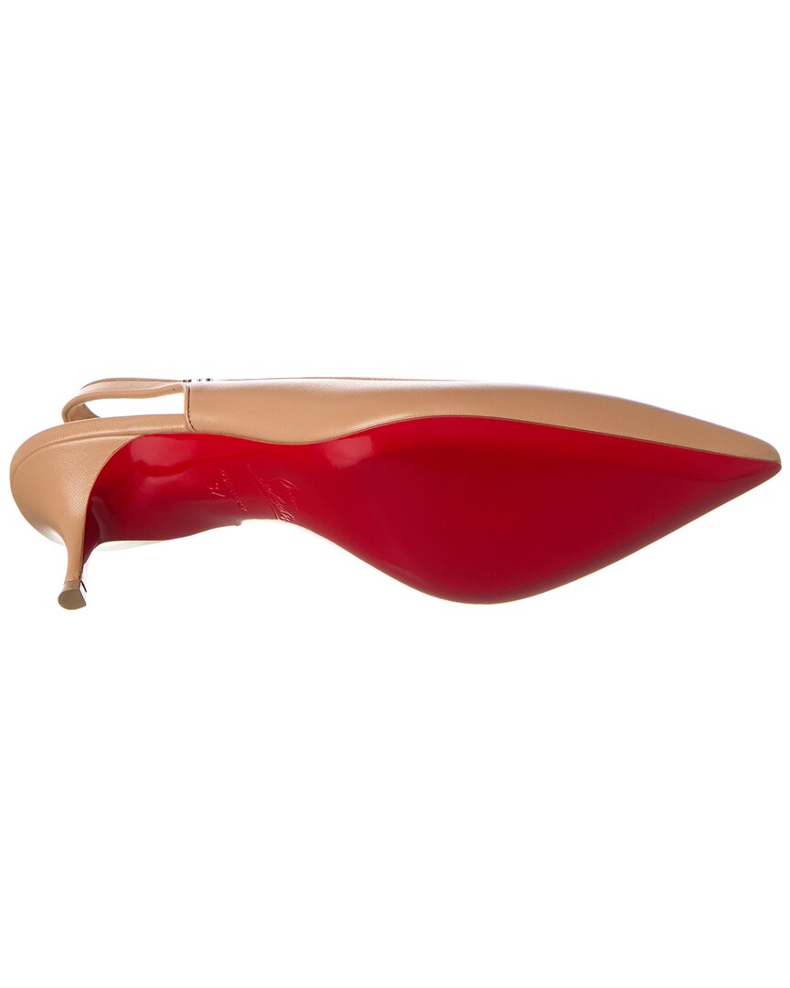 Christian Louboutin | Womens | Sporty Kate 55 Leather Slingback Pump | Beige