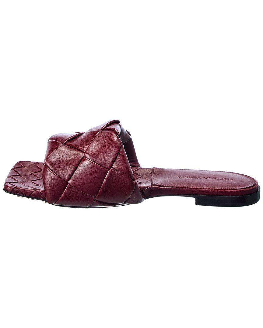 Bottega Veneta | Womens | The Lido Intrecciato Leather Sandal | Red