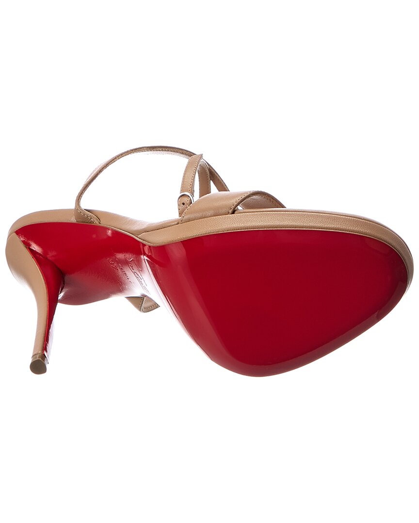Christian Louboutin | Womens | Miss Z Queen 120 Leather Sandal | Beige