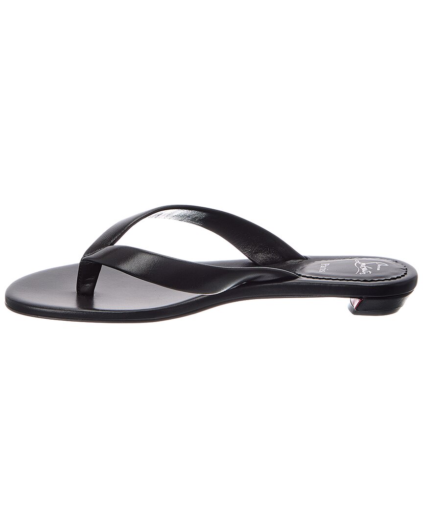 Christian Louboutin | Womens | Miss Z Leather Thong Sandal | Black
