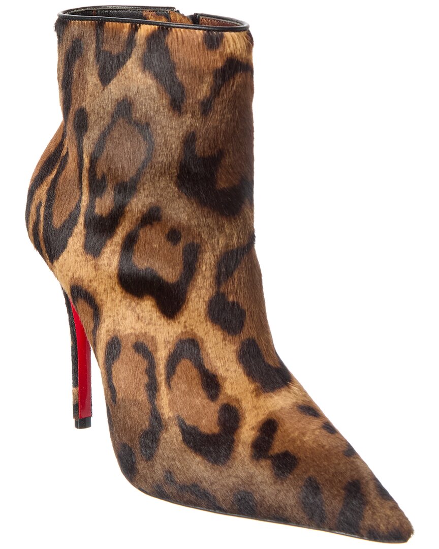 Christian Louboutin | Womens | Miss Z 100 Haircalf Bootie | Brown