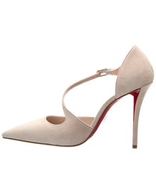 Christian Louboutin | Womens | Miss Ziggyta 100 Suede Pump | Beige