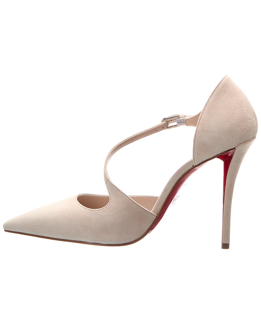 Christian Louboutin | Womens | Miss Ziggyta 100 Suede Pump | Beige