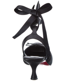 Christian Louboutin | Womens | Cassia Lace-Up 55 Satin Slingback Pump | Black