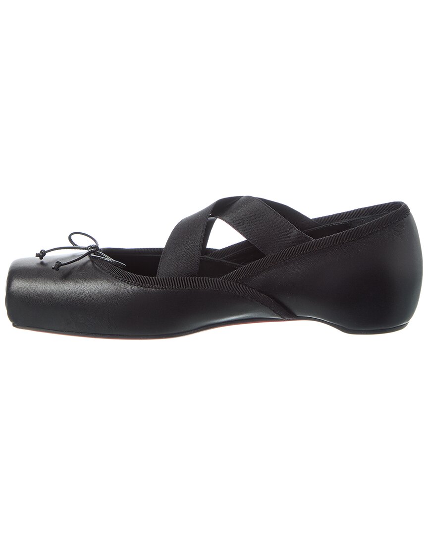 Christian Louboutin | Womens | Cassiasticina Leather Ballerina Flat - I | Black
