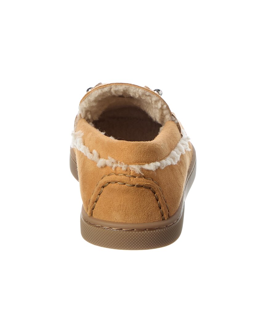 Christian Louboutin | Womens | Chambeliboat Suede & Shearling Boat Shoe | Beige