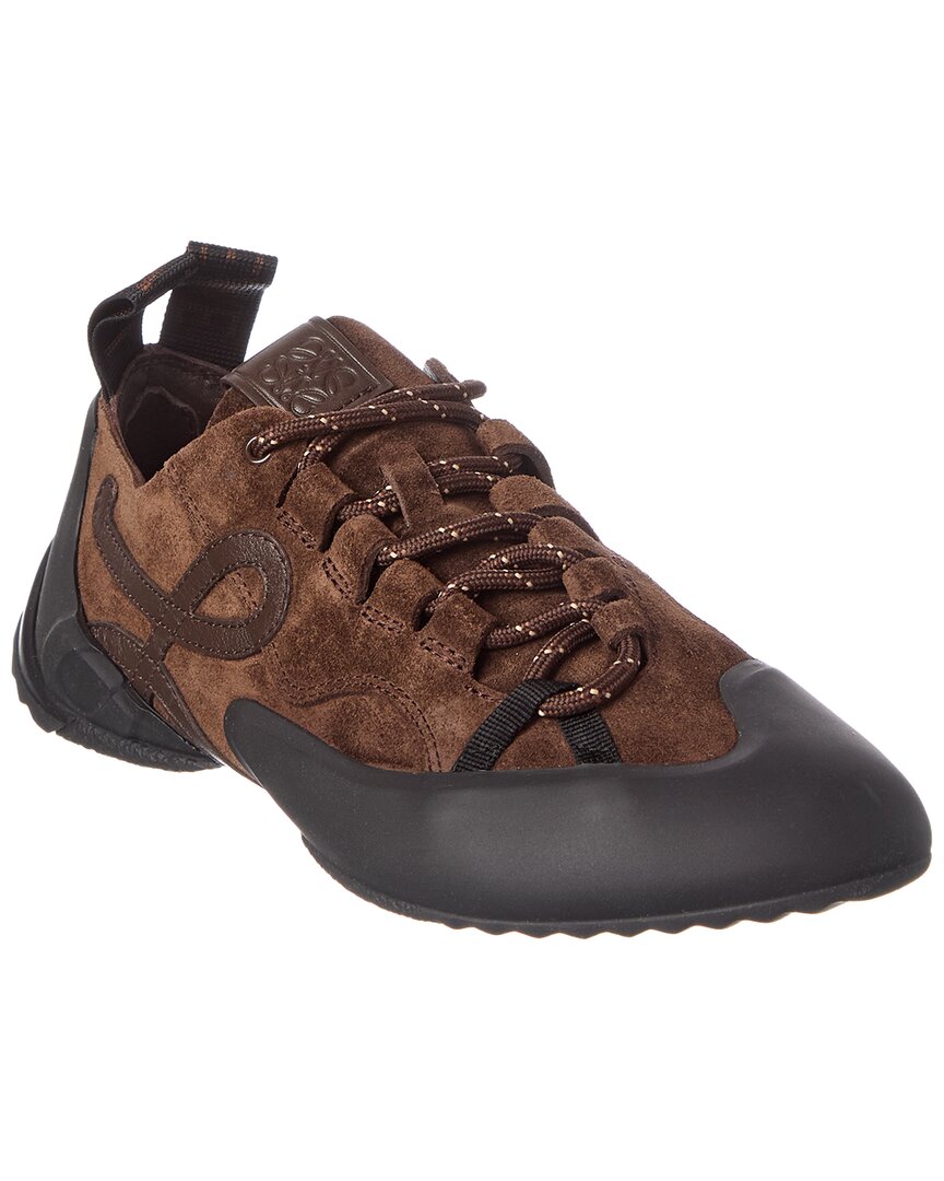 Loewe | Womens | Logo Suede Sneaker | Brown