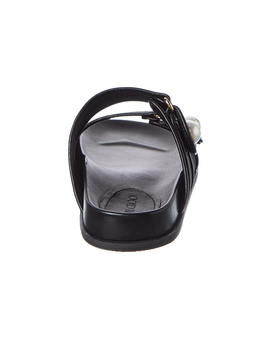 Jimmy Choo | Womens | Fayence Leather & Mesh Sandal | Black