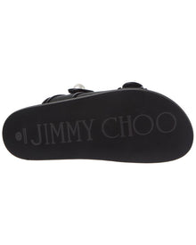 Jimmy Choo | Womens | Fayence Leather & Mesh Sandal | Black