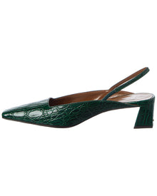 Giuseppe Zanotti | Womens | Brenda 45 Croc-Embossed Leather Slingback Pump | Green