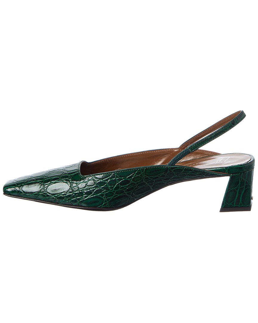 Giuseppe Zanotti | Womens | Brenda 45 Croc-Embossed Leather Slingback Pump | Green