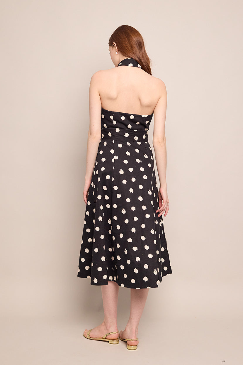 Parker Dress | Spot Black Egret