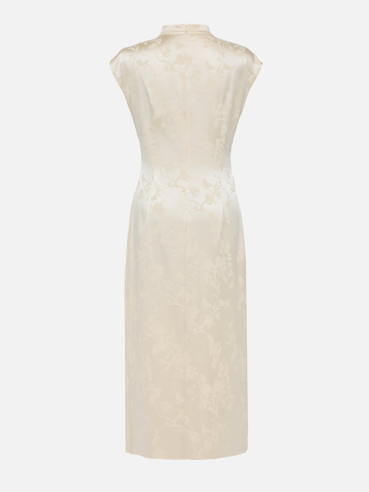 Traditional Style Silk Dress | Beige