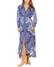 Hale Bob | Womens | Noor Long Sleeve Maxi Dress | Navy