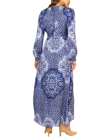 Hale Bob | Womens | Noor Long Sleeve Maxi Dress | Navy