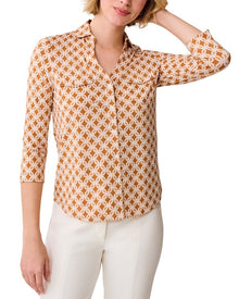 J.McLaughlin | Womens | Brynn Linen-Blend Top | Brown