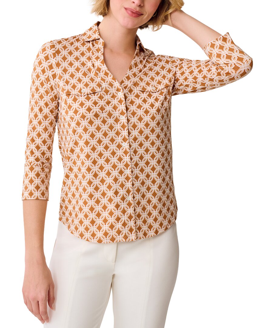 J.McLaughlin | Womens | Brynn Linen-Blend Top | Brown