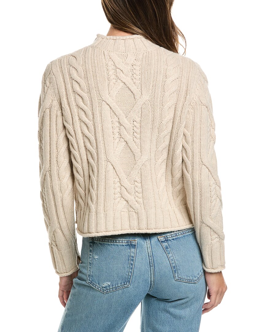 Alashan Cashmere | Womens | Breckenridge Cable Mock Neck Wool Sweater | Pink