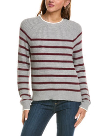 525 America | Womens | Crewneck Textured Stripe Pullover | Grey