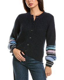 Michael Stars | Womens | Lumi Striped Crew Cardigan | blue multi