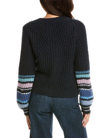Michael Stars | Womens | Lumi Striped Crew Cardigan | blue multi