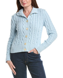 Free People | Womens | WTF Cable Collar Cardigan | Blue