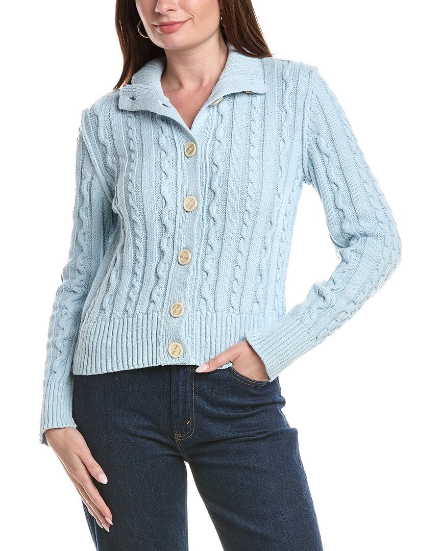Free People | Womens | WTF Cable Collar Cardigan | Blue