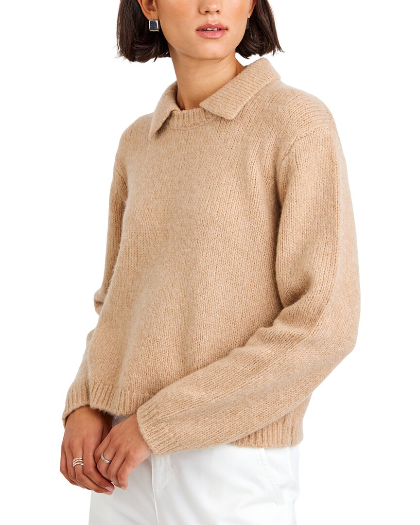 Bella Dahl | Womens | Johnny Collar Wool & Cashmere-Blend Sweater | Orange