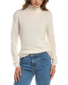 Forte Cashmere | Womens | Basic Turtleneck 100% Cashmere Pullover | White