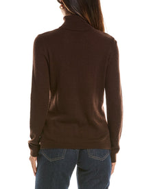 Forte Cashmere | Womens | Basic Turtleneck 100% Cashmere Pullover | Brown