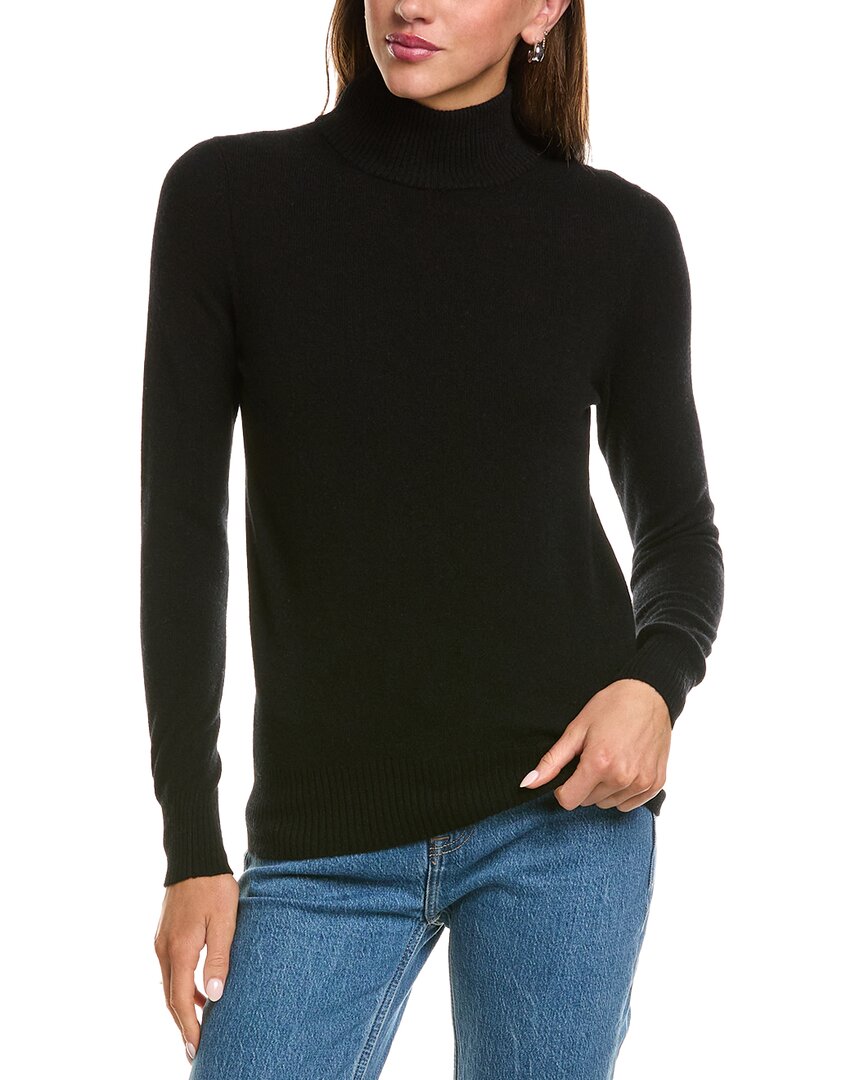 InCashmere | Womens | Basic Mock Neck 100% Cashmere Sweater | Black