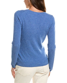 InCashmere | Womens | Basic V-Neck 100% Cashmere Sweater | Blue