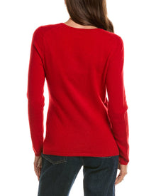 InCashmere | Womens | Basic V-Neck 100% Cashmere Sweater | Red