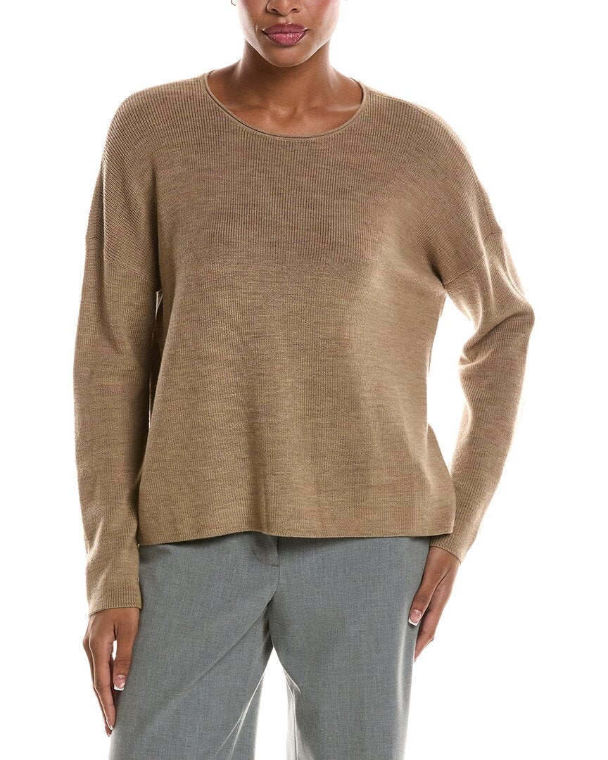 EILEEN FISHER | Womens | Crew Wool Sweater | Brown