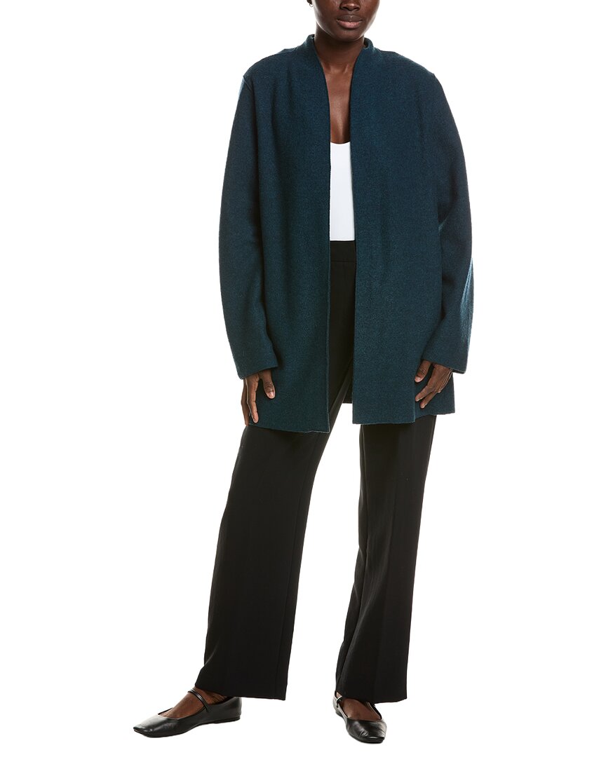 EILEEN FISHER | Womens | High Collar Wool Jacket | Green
