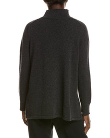EILEEN FISHER | Womens | Turtle Neck Cashmere-Blend Tunic | Charcoal