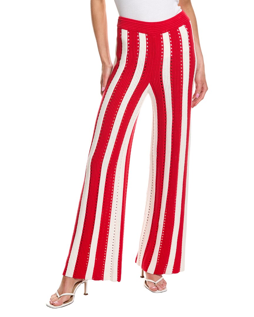Rowing Blazers | Womens | Knit Stripe Wool-Blend Pant | Red