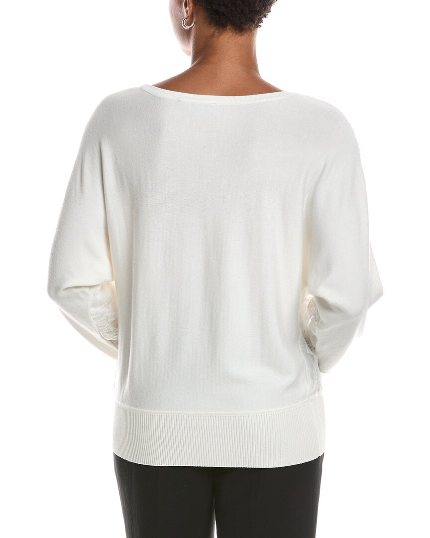 Joseph A. | Womens | Allover Sequin Overlay Dolman Sweater | Ivory