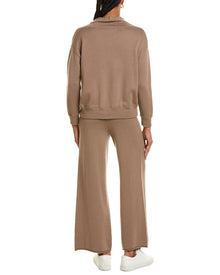 Hannah Rose | Womens | Cashmere-Blend Terry Stitch Cowl Neck Sweater & Pant Set | Brown